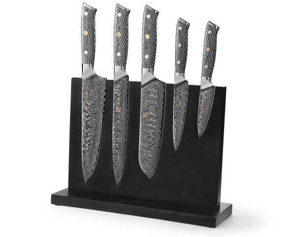 6-piece knife set I 5 kitchen knives with 9 - 20 cm blades I with magnetic knife block